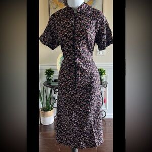 Vintage Status II California Floral Zip-Front Dress – Size M/L